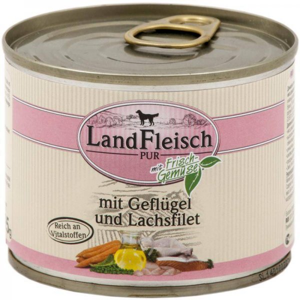 Landfleisch Dog Pur Geflügel & Lachsfilet 195g