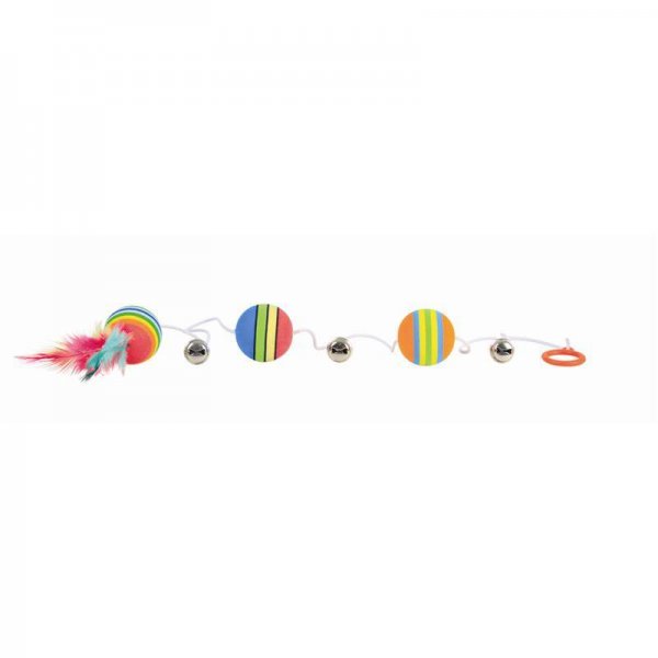 Trixie Rainbow Bälle am Gummiband 3,5 cm 80 cm