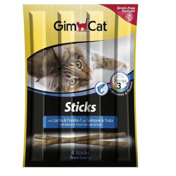 GimCat Sticks mit Lachs & Forelle für Katzen 4St.