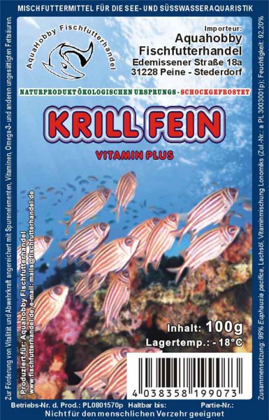 Krill "fein" Frostfutter für Zierfische