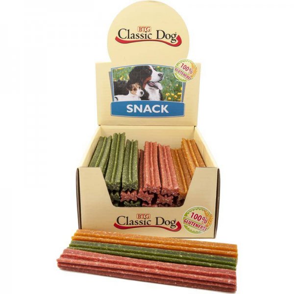 Classic Dog Snack Kaustange glutenfrei Maxi 23cm in natur, rot oder grün