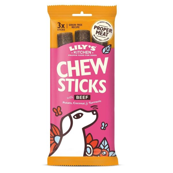 Lilys Kitchen Dog Chew Sticks with Beef 3 Stück 120g
