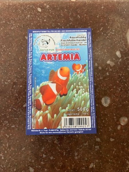 500g Frostfutter Aremia (Salinenkrebse) Züchterpackung - Flachtafel im Druckverschlußbeutel