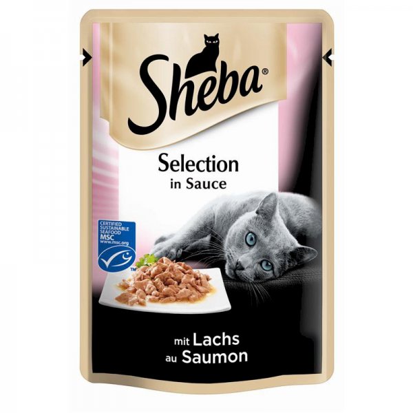 Sheba zarte Streifen mit Lachs in Sauce 12x85g