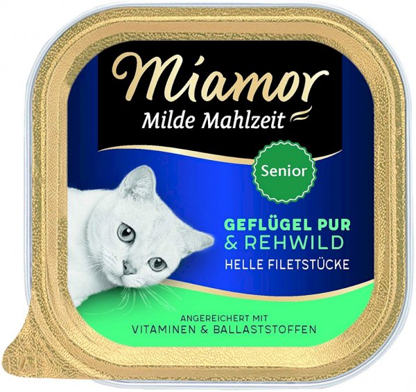 Miamor Schale Milde Mahlzeit Senior Geflügel Pur & Rehwild 100 g