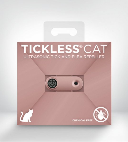 TickLess MINI Cat wiederaufladbares Ultraschallgerät gegen Zecken & Flöhe für Katzen - Rosegold