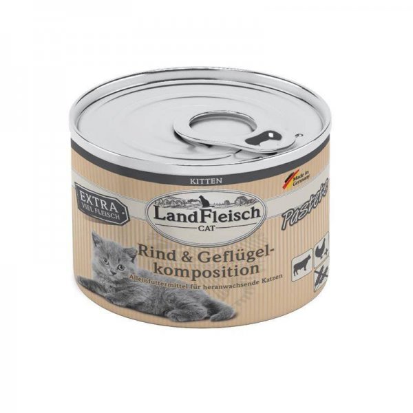 LandFleisch Cat Kitten Pastete Rind & Geflügelkompo. 195g