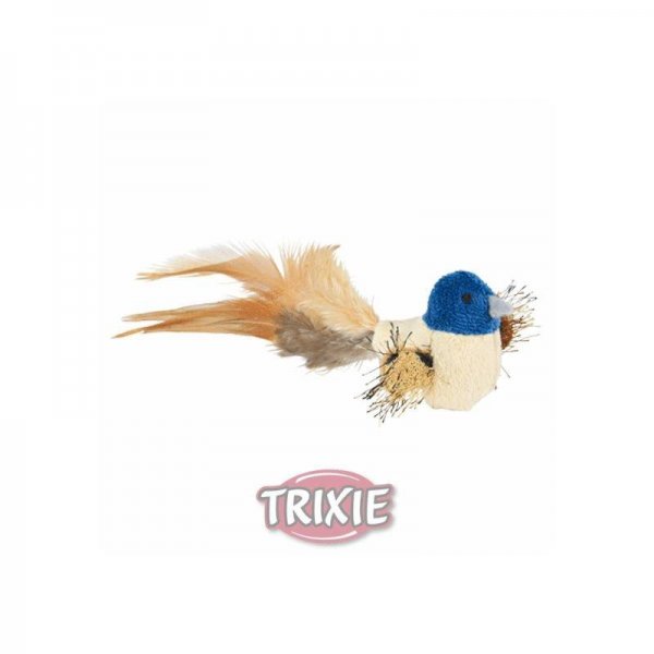 Trixie Vogel mit Federn, Plüsch 8 cm