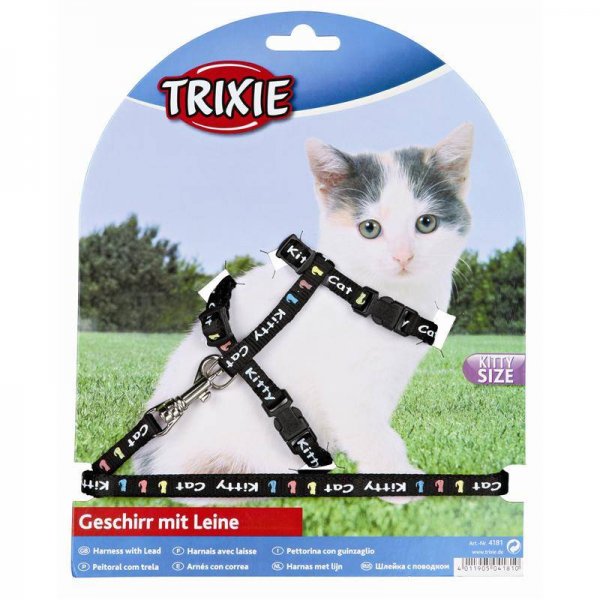 Trixie Kätzchengeschirr mit Leine, Nylon, 21-33 cm/8 mm, 1,20 m