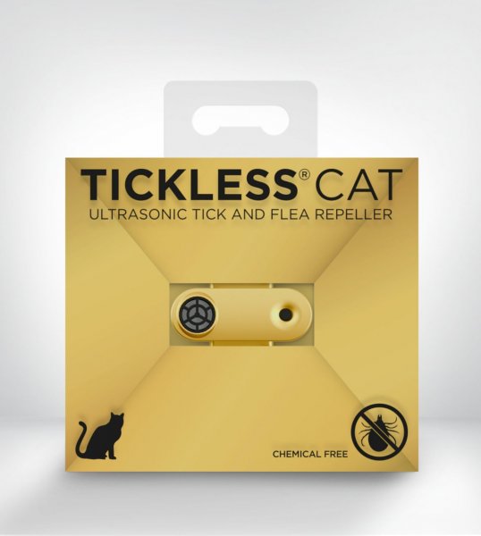 TickLess MINI Cat wiederaufladbares Ultraschallgerät gegen Zecken & Flöhe für Katzen - Gold