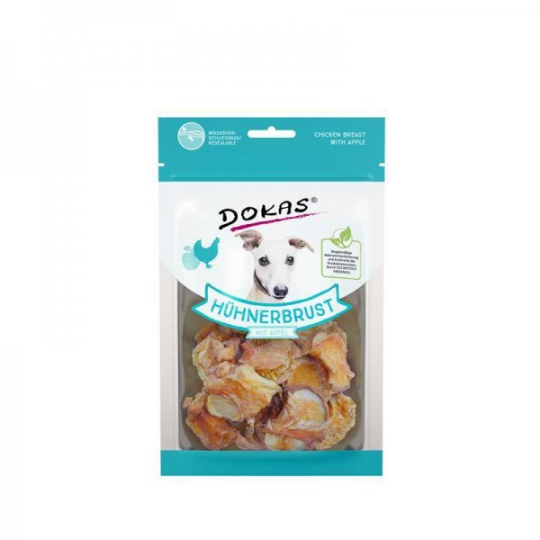 Dokas Hundesnack Hühnerbrustfilet mit Apfel 70g