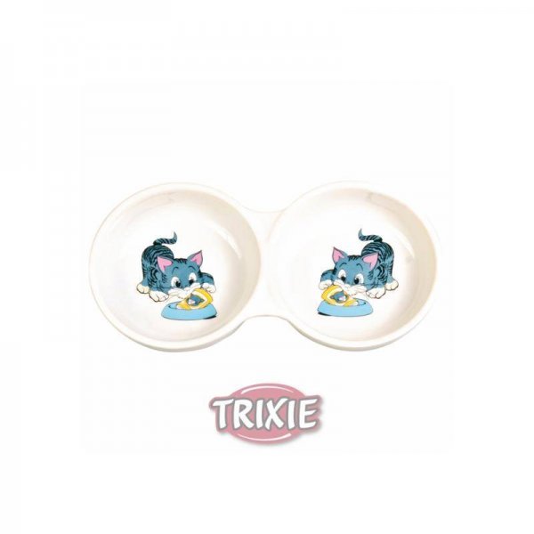 Trixie Doppelnapf mit Motiv, Keramik