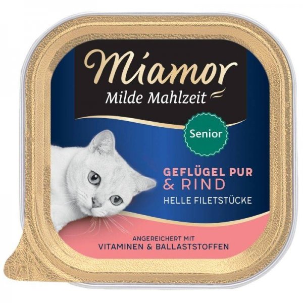 Miamor Schale Milde Mahlzeit Senior Geflügel pur & Rind 100g